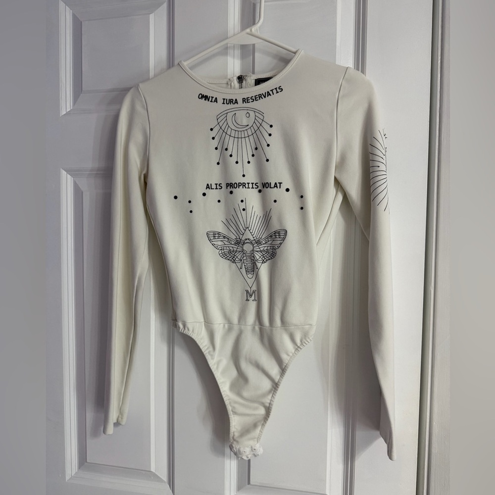 Maniere De Voir white Long Sleeve bodysuit